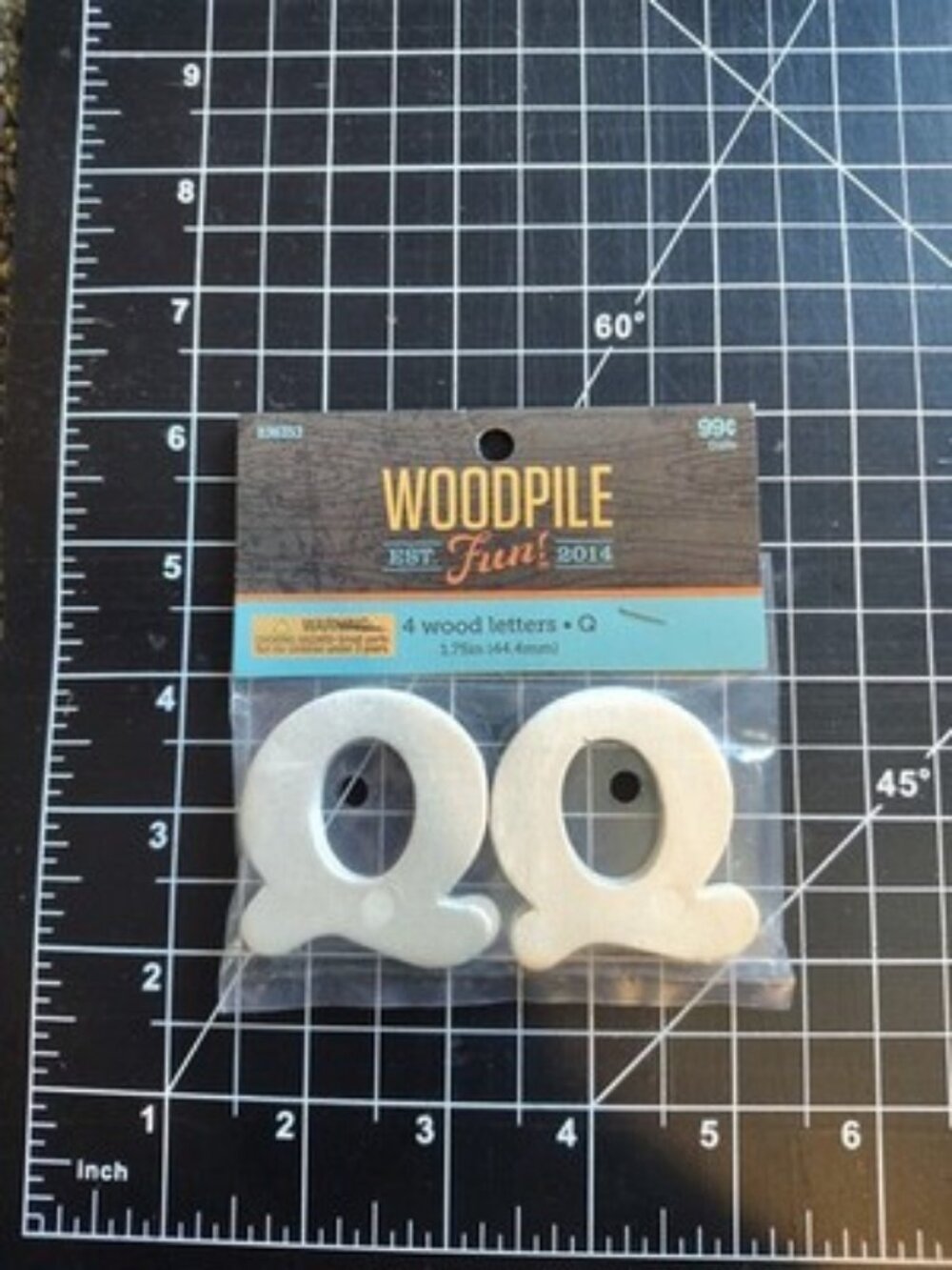 Hobby Lobby Woodpile 1.75” Wood Letters (4 Pieces Of Letter Q) Still Sealed New